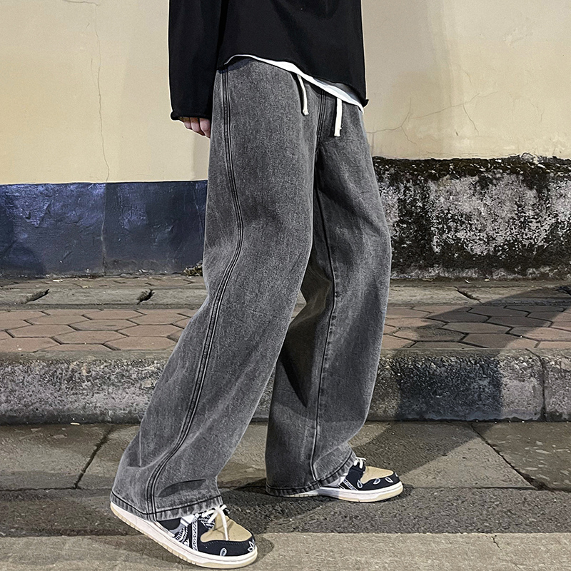 Men'S Fashion Grey Jeans - Jeans larghi da uomo alla moda