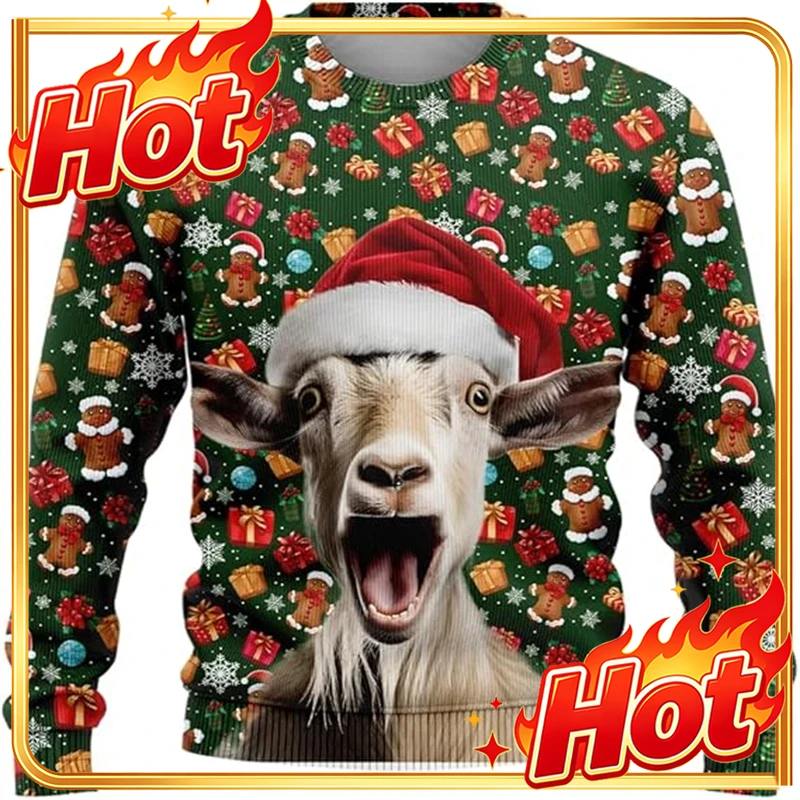 Mens Fashion Clothes - Maglione natalizio con grafica divertente di