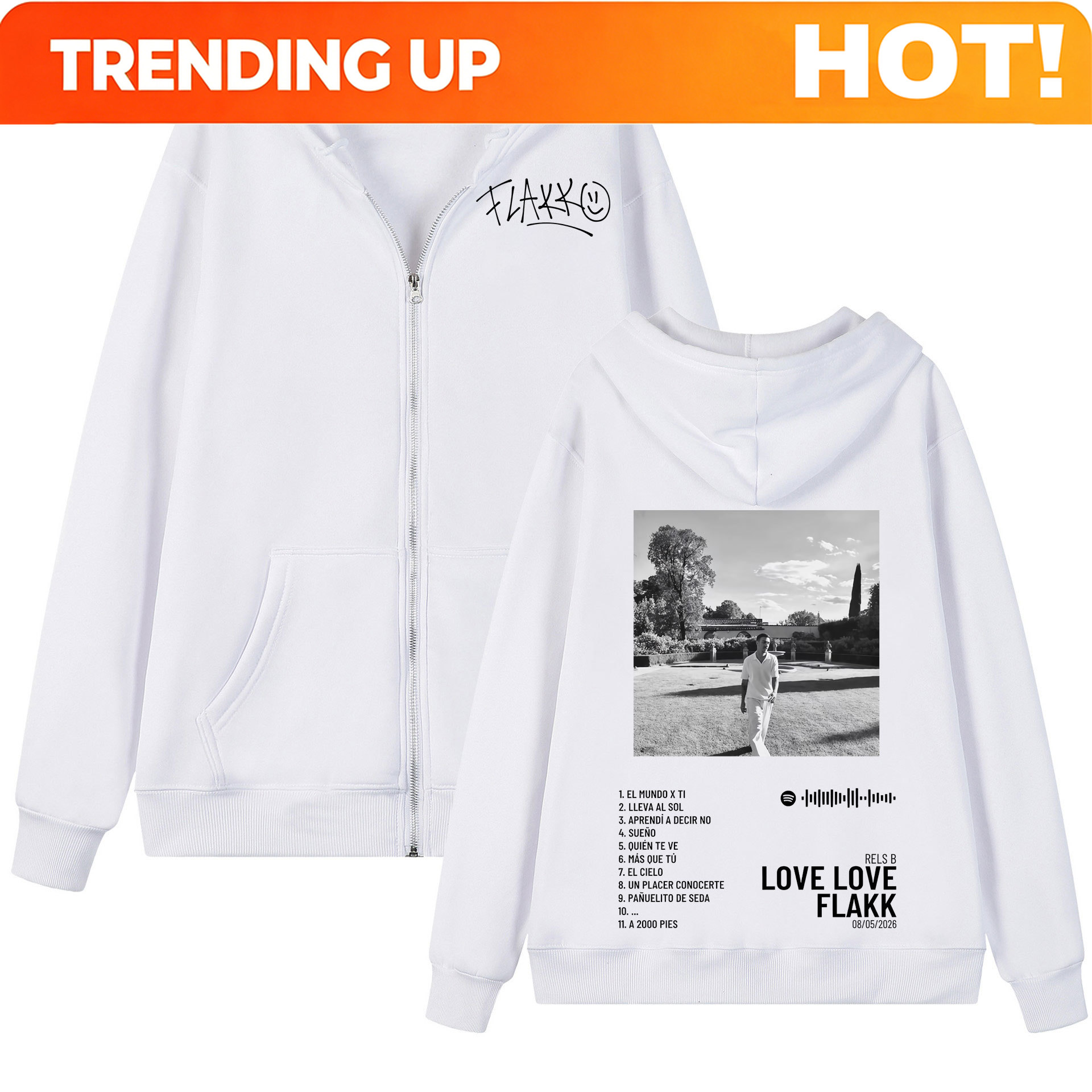 Mens Fashion Zip Up Hoodies - Felpa con Cappuccio e Zip Rapper