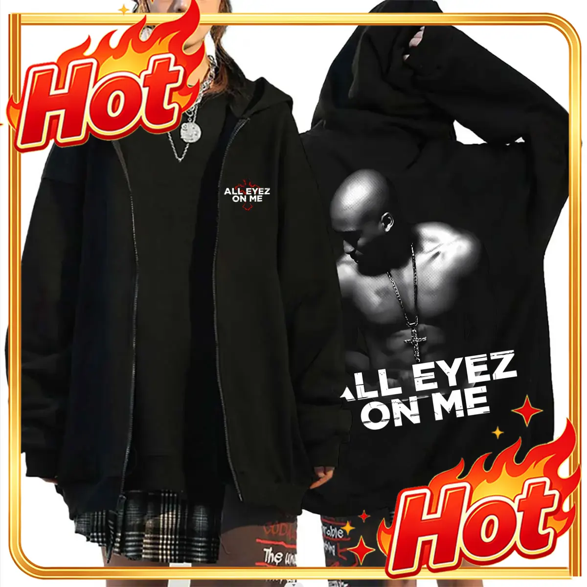 Mens Fashion Zip Up Hoodies - Felpa con cappuccio e cerniera a