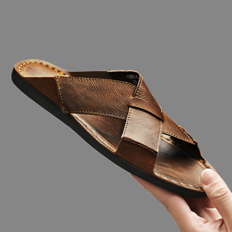 Men'S Fashion News - Pantofole da uomo in vera pelle