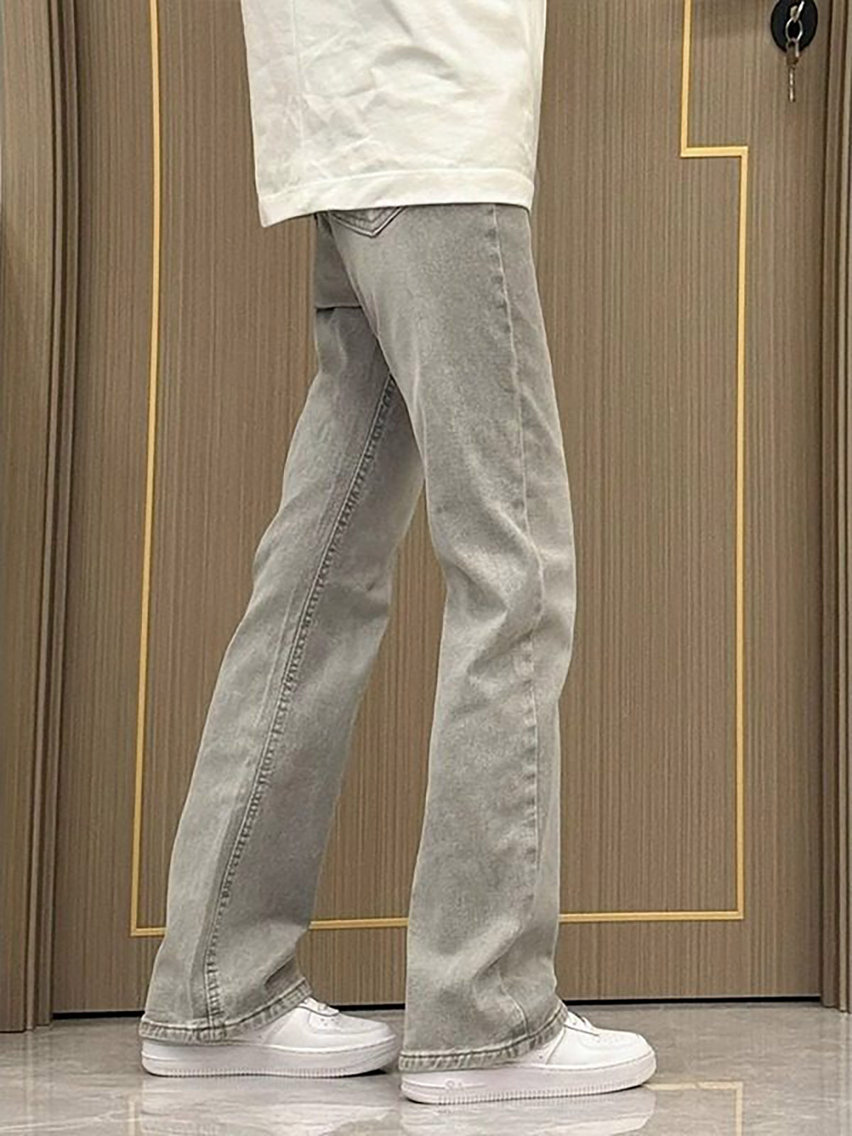 Jeans da uomo a gamba dritta,  - Men'S Fashion Grey Jeans recensione e prezzo
